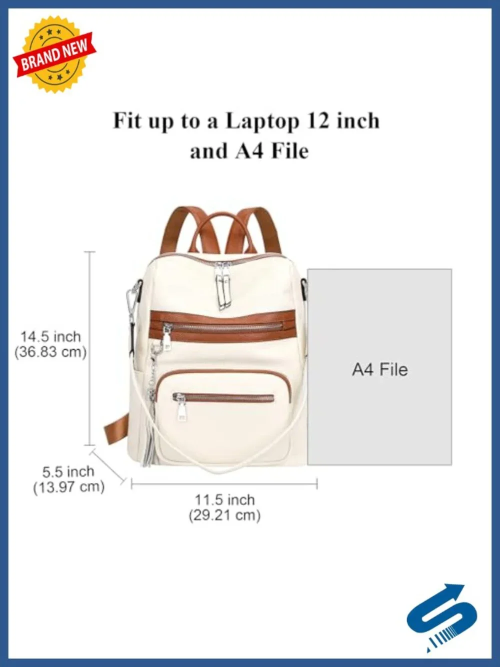 Genuine Leather Backpack for Women Soft Large Capacity Daypack Fits Laptop